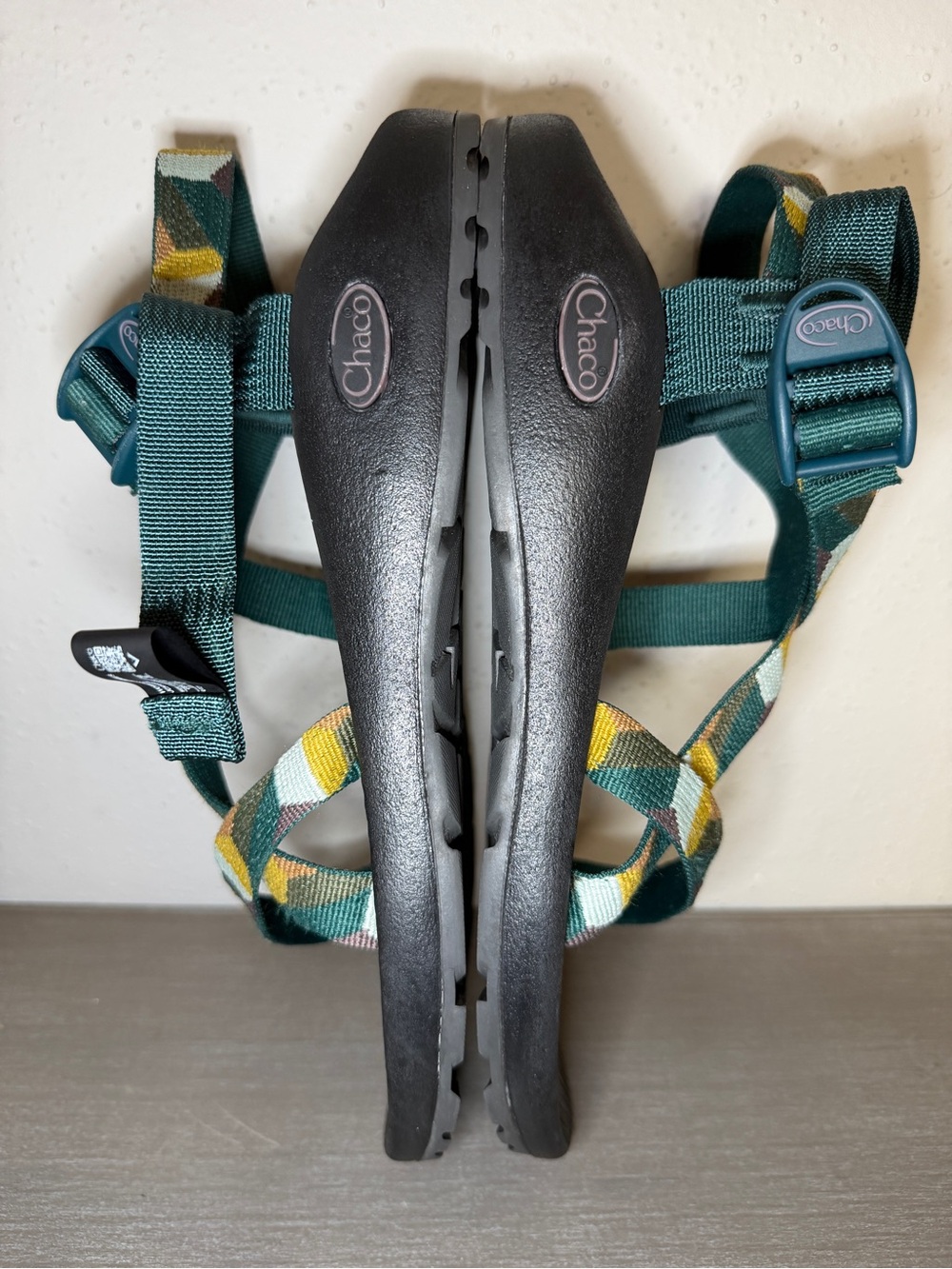 Women's Chaco Z/1 Classic Sport Sandals Green Geometric Pattern Size 11 US - Picture 5 of 9